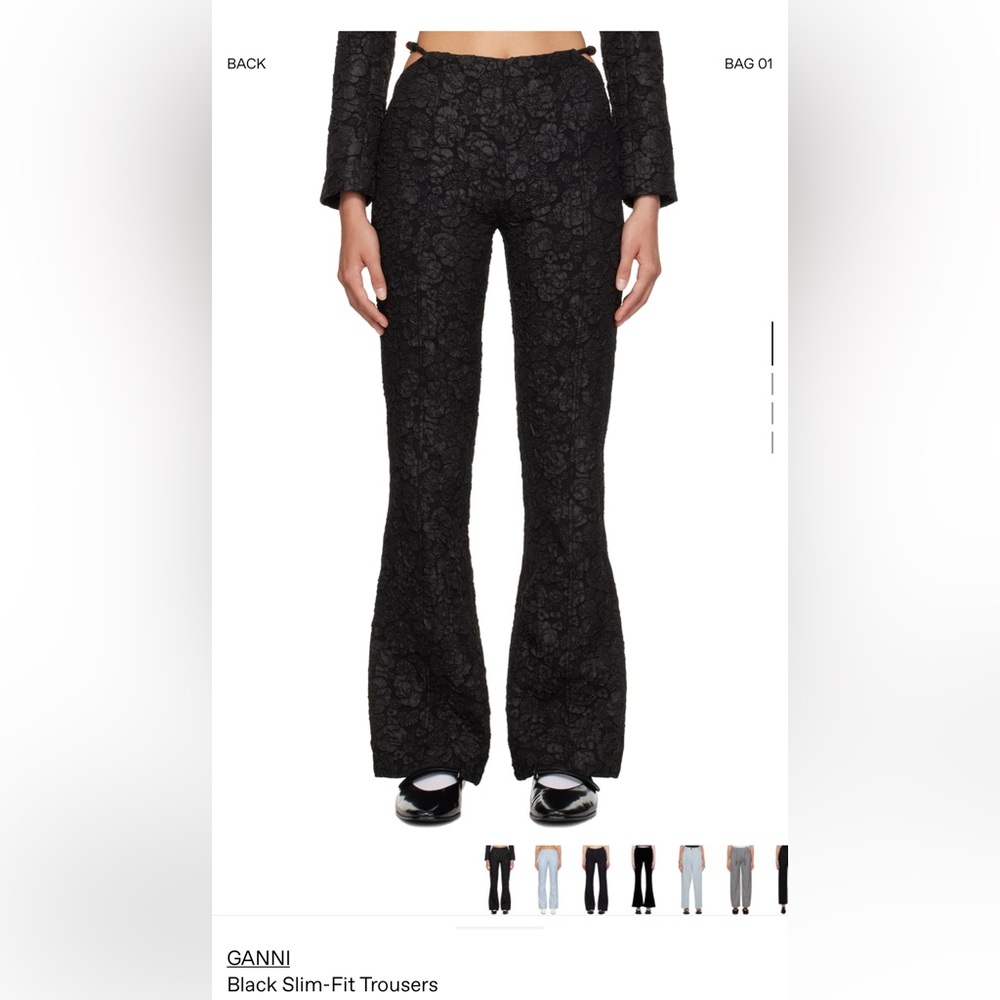ganni jacquard trousers